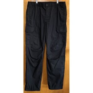 H & M Mens Regular Fit Cargo Pants/Joggers Cinch LegElastic Waist Tie Black Sz L